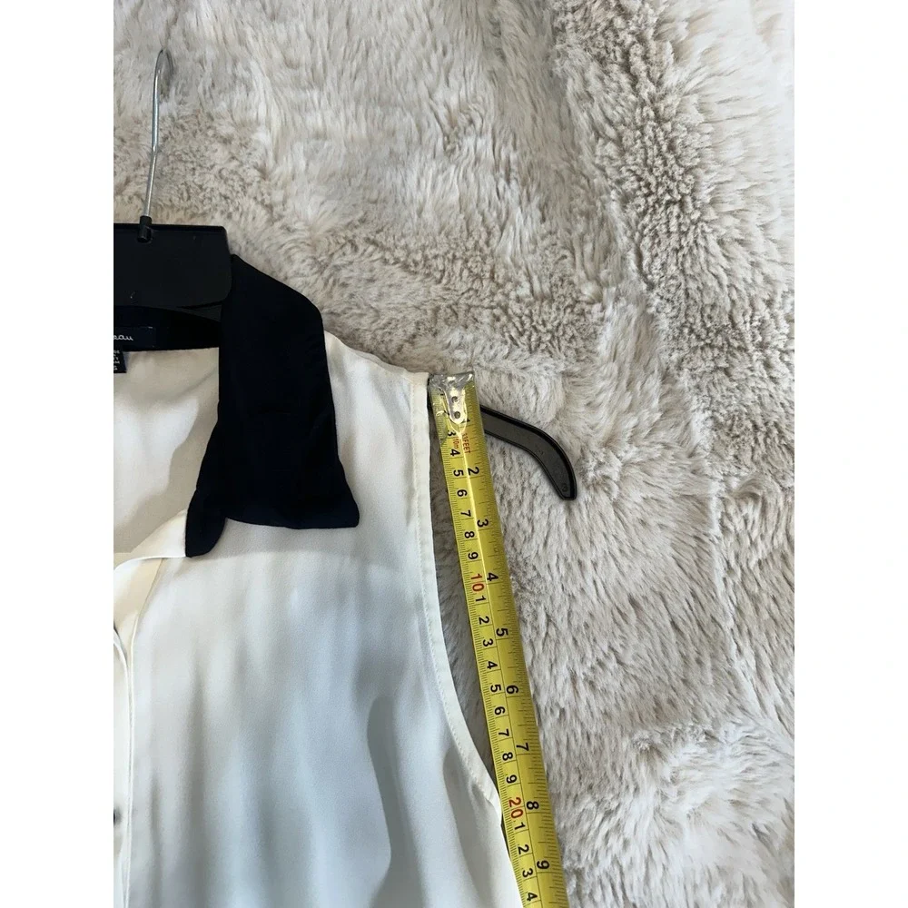 Monteau  Black & White Tie Blouse Size‎ S